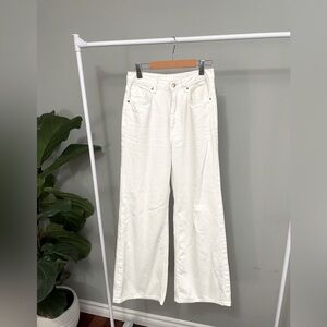 H&M Divided Wide Leg High Rise White Jeans Size 4